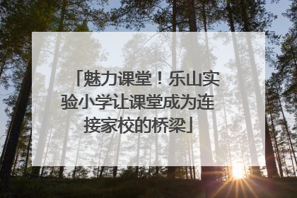 魅力课堂！乐山实验小学让课堂成为连接家校的桥梁