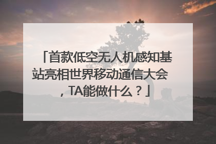 首款低空无人机感知基站亮相世界移动通信大会，TA能做什么？