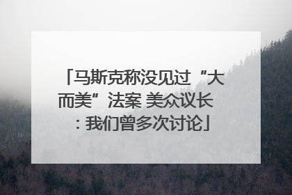 马斯克称没见过“大而美”法案 美众议长：我们曾多次讨论