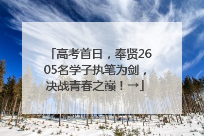 高考首日，奉贤2605名学子执笔为剑，决战青春之巅！→