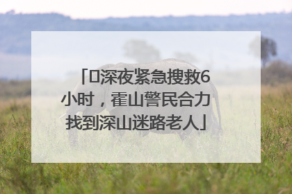 ﻿深夜紧急搜救6小时，霍山警民合力找到深山迷路老人