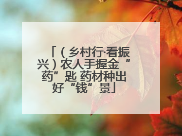 （乡村行·看振兴）农人手握金“药”匙 药材种出好“钱”景