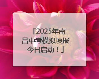 2025年南昌中考模拟填报今日启动！