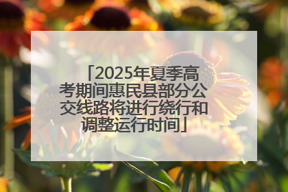 2025年夏季高考期间惠民县部分公交线路将进行绕行和调整运行时间