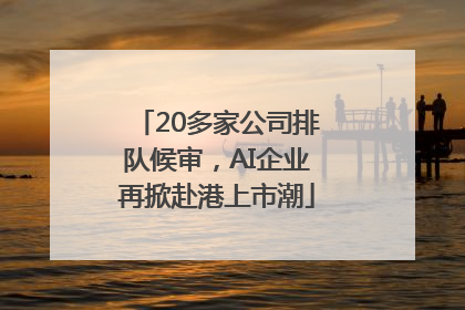 20多家公司排队候审，AI企业再掀赴港上市潮