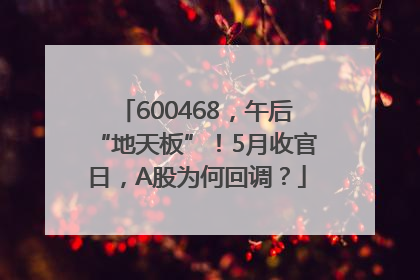 600468，午后“地天板”！5月收官日，A股为何回调？