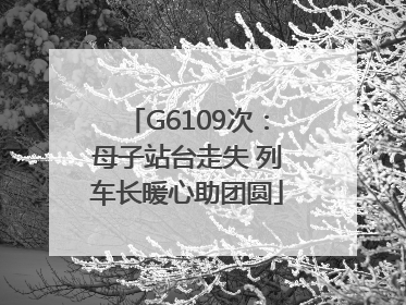 G6109次：母子站台走失 列车长暖心助团圆